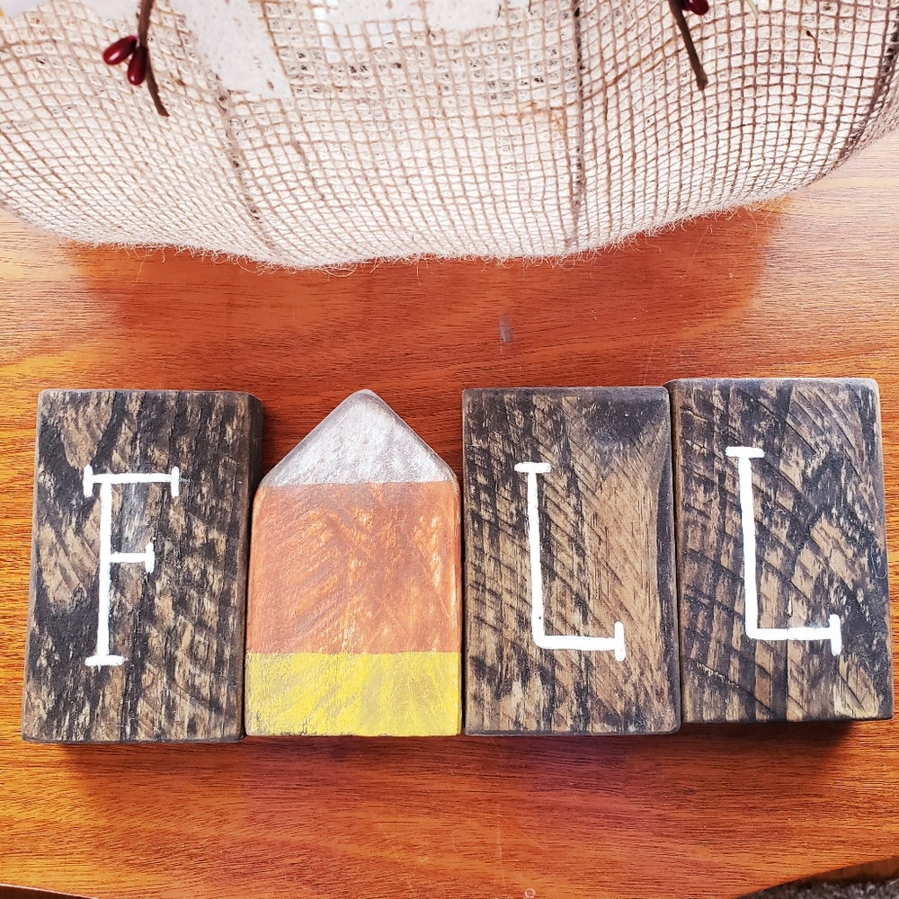 Fall block  candy corn decor - Picture 4 of 5